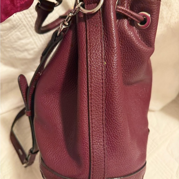 Rebecca Minkoff Pebbled Burgundy Leather Shoulder/Crossbody Bucket Bag EUC - Picture 11 of 13